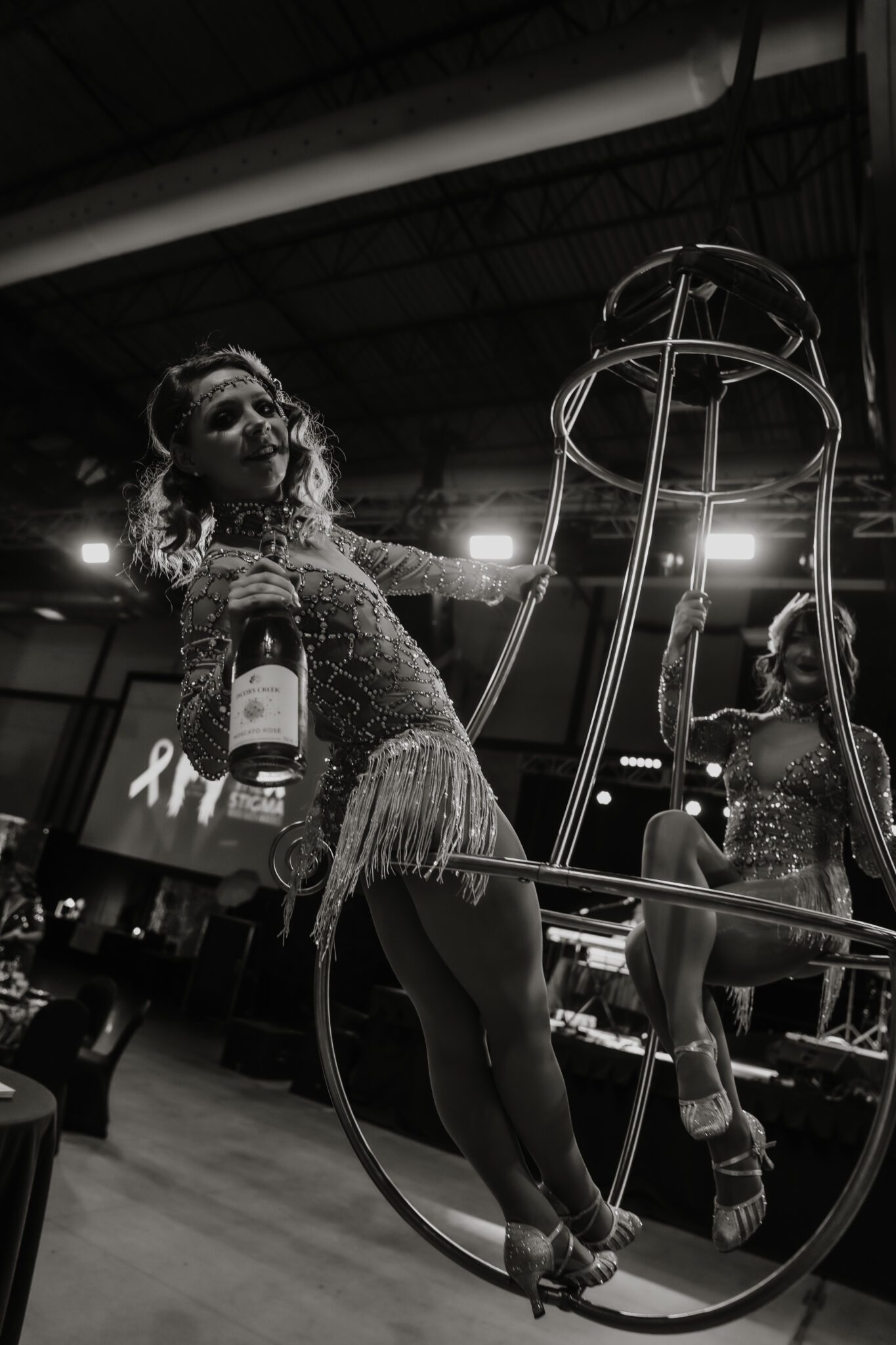 Aerial Champagne Pouring