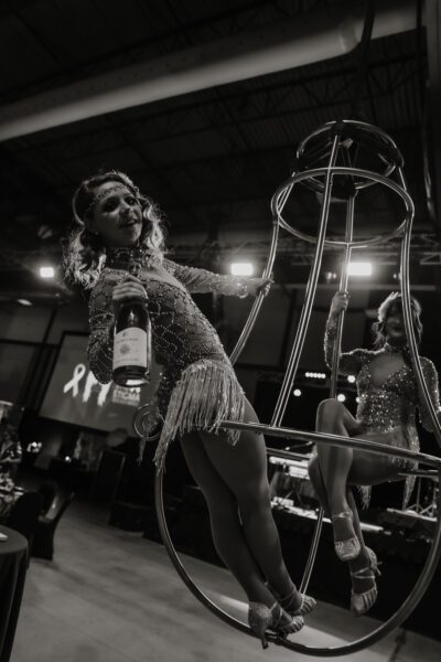 Aerial Champagne Pouring